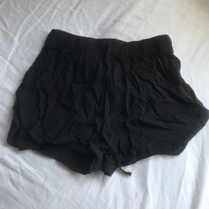 black shorts